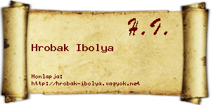 Hrobak Ibolya névjegykártya